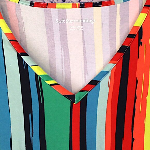 RAINBOW HAPPY PLACE DRESS PS Soft Surroundings Asymmetrical Loungewear Sleep PJs - Picture 5 of 10